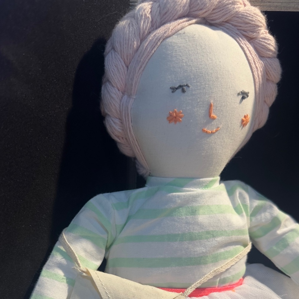 Striped Doll with Pink Hair